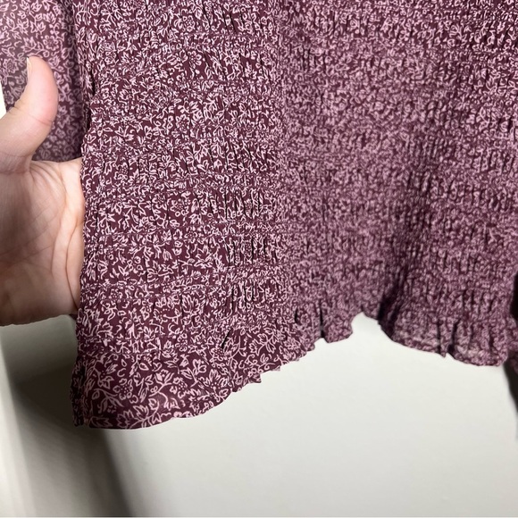 Madewell Womens Lucie Bubble-Sleeve Smocked Top in Cottage Garden Size Medium - Picture 10 of 10